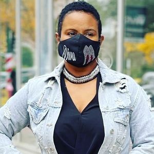 Diva Rhinestone Face Mask